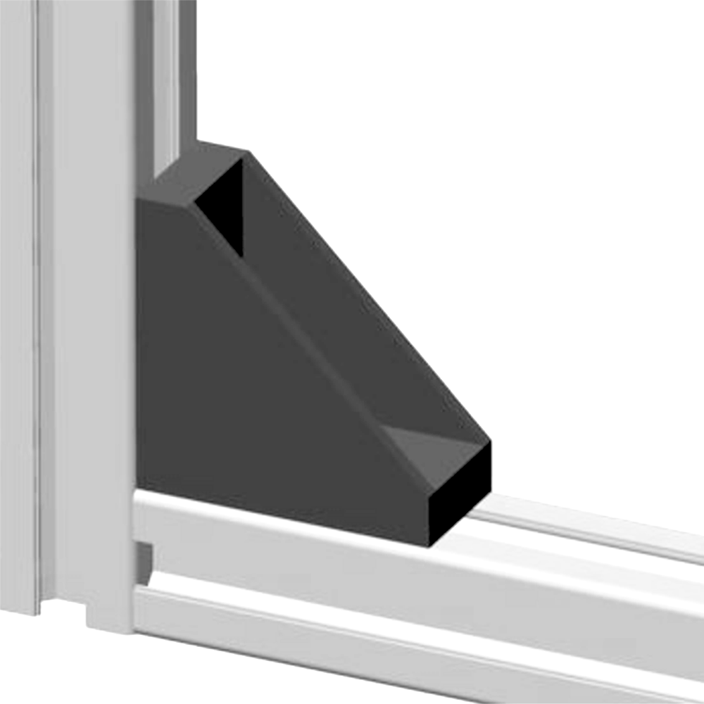 40-160-1 MODULAR SOLUTIONS ALUMINUM GUSSET<BR>18.5MM X 45MM ANGLE W/HARDWARE
